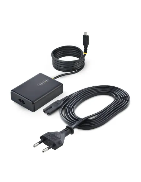 StarTech.com Cargador USB-C para Portátil con Cable Tipo C Integrado de 1,5m - Bloque Cargador Tipo C para MacBook Pro, Dell