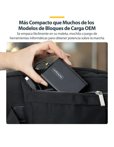 StarTech.com Cargador USB-C para Portátil con Cable Tipo C Integrado de 1,5m - Bloque Cargador Tipo C para MacBook Pro, Dell