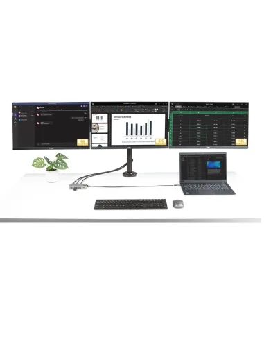 StarTech.com Adaptador Multipuertos USB-C para 3 Monitores - 4K 60Hz Doble + HDMI y DisplayPort 4K 30Hz - Hub USB de 3 Puertos