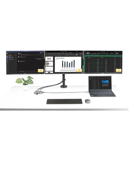 StarTech.com Adaptador Multipuertos USB-C para 3 Monitores - 4K 60Hz Doble + HDMI y DisplayPort 4K 30Hz - Hub USB de 3 Puertos