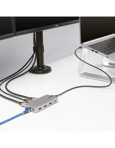 StarTech.com Adaptador Multipuertos USB-C para 3 Monitores - 4K 60Hz Doble + HDMI y DisplayPort 4K 30Hz - Hub USB de 3 Puertos