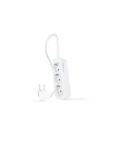 Nanocable Regleta de Enchufes con 3 Tomas, 1.4 m, Blanco