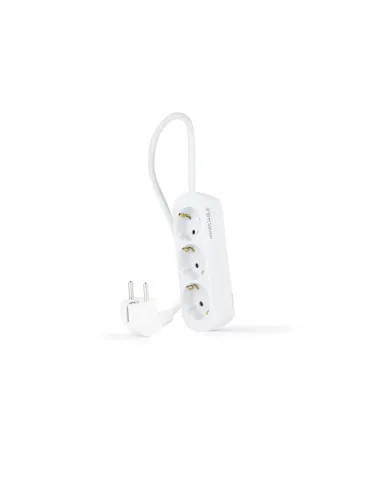 Nanocable Regleta de Enchufes con 3 Tomas, 1.4 m, Blanco