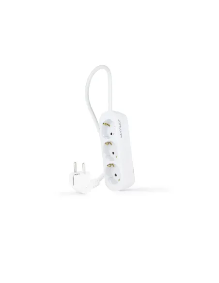 Nanocable Regleta de Enchufes con 3 Tomas, 1.4 m, Blanco