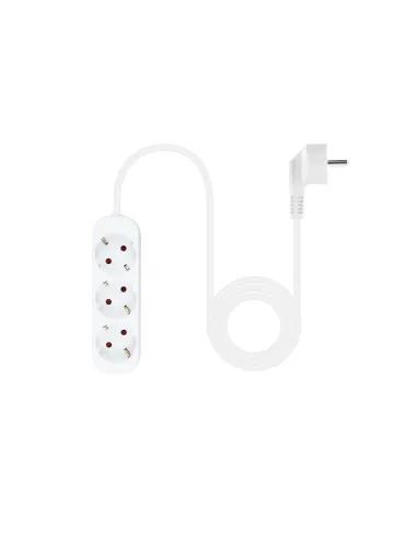 Nanocable Regleta de Enchufes con 3 Tomas, 1.4 m, Blanco