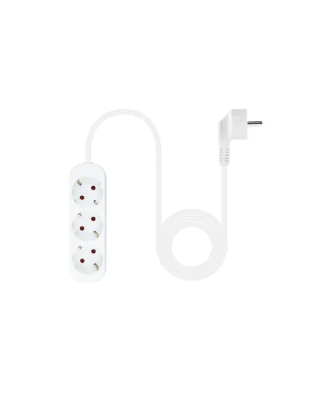 Nanocable Regleta de Enchufes con 3 Tomas, 1.4 m, Blanco