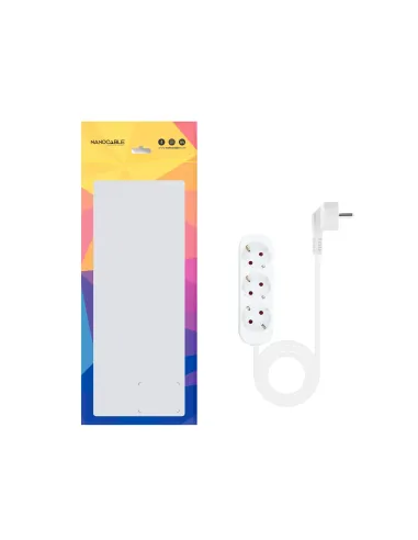 Nanocable Regleta de Enchufes con 3 Tomas, 1.4 m, Blanco