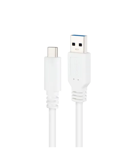 Nanocable Cable USB 3.1, Gen2 10 Gbps 3A, tipo USB-C M-A M, Blanco, 0.5 m