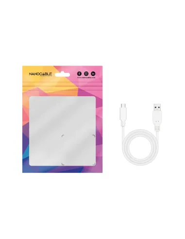 Nanocable Cable USB 3.1, Gen2 10 Gbps 3A, tipo USB-C M-A M, Blanco, 0.5 m