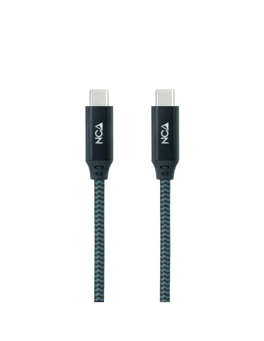 Nanocable Cable USB 3.2 Gen2x2 20Gbps 5A 100W 4K 60Hz USB-C M-USB-C M, Gris Negro, 1.5 m