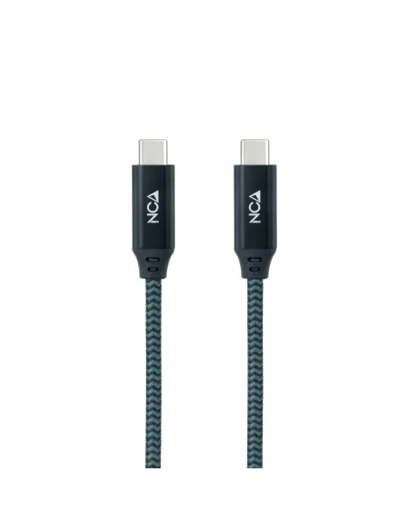 Nanocable Cable USB 3.2 Gen2x2 20Gbps 5A 100W 4K 60Hz USB-C M-USB-C M, Gris Negro, 1.5 m