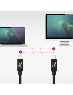 Nanocable Cable USB 4 Gen 3x2 40Gbps 5A 240W, USB-C M-USB-C M, Negro, 1.8 m 2