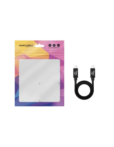 Nanocable Cable USB 4 Gen 3x2 40Gbps 5A 240W, USB-C M-USB-C M, Negro, 1.8 m