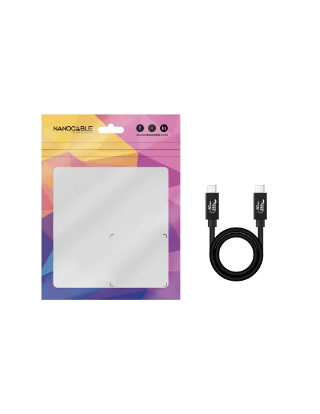 Nanocable Cable USB 4 Gen 3x2 40Gbps 5A 240W, USB-C M-USB-C M, Negro, 1.8 m