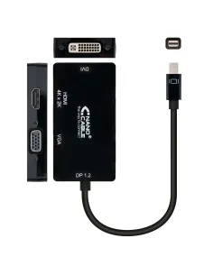 Nanocable Conversor Mini DisplayPort a VGA   HDMI, 3 en 1, DP 1.2 M-VGA H-HDMI H 4K, Negro, 15 cm 2