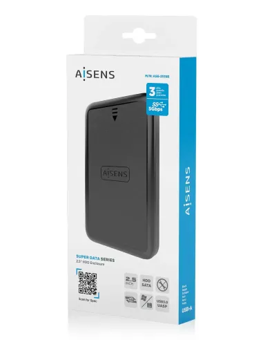 AISENS Caja externa 2.5" ASE-2519B 9.5mm SATA a USB 3.0 USB3.1 Gen1, Negro