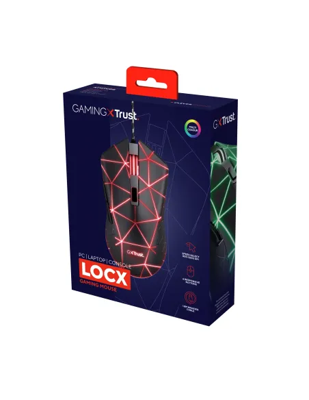 Trust GXT 133 Locx ratón Juego Mano derecha USB tipo A Óptico 4000 DPI