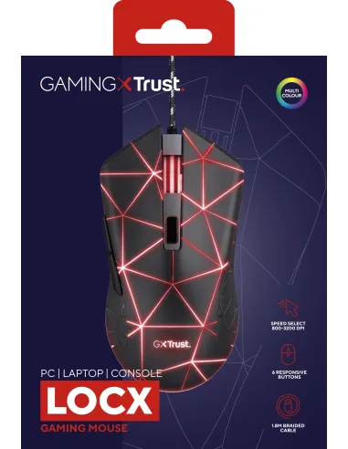 Trust GXT 133 Locx ratón Juego Mano derecha USB tipo A Óptico 4000 DPI