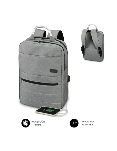 Mochila subblim elite airpadding para portatil 15.6pulgadas gris