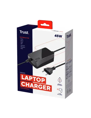Trust Primo adaptador e inversor de corriente Interior 45 W Negro