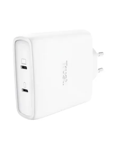 Trust Maxo Cargador GaN USB-C de 2 puertos de 100 W - Blanco