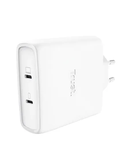 Trust Maxo Cargador GaN USB-C de 2 puertos de 100 W - Blanco