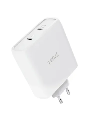 Trust Maxo Cargador GaN USB-C de 2 puertos de 100 W - Blanco