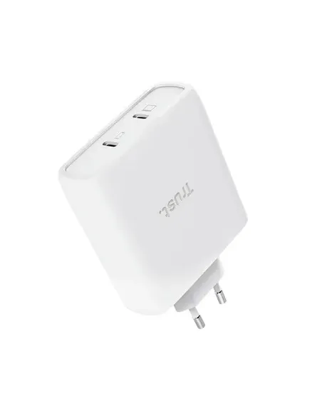 Trust Maxo Cargador GaN USB-C de 2 puertos de 100 W - Blanco