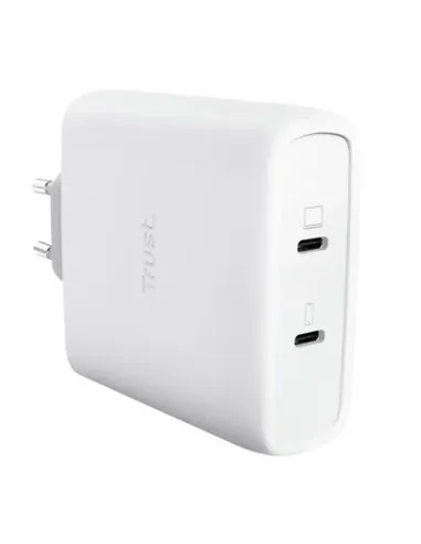 Trust Maxo Cargador GaN USB-C de 2 puertos de 100 W - Blanco
