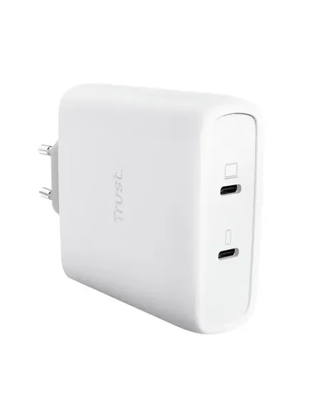 Trust Maxo Cargador GaN USB-C de 2 puertos de 100 W - Blanco