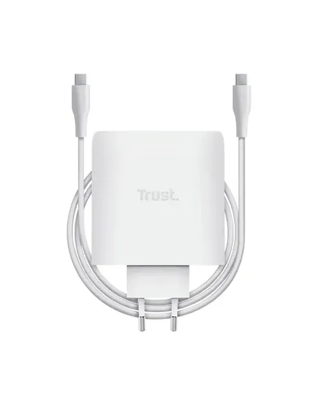 Trust Maxo Cargador GaN USB-C de 2 puertos de 100 W - Blanco