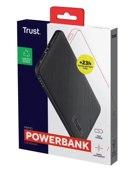 Trust Primo Ión de litio 5000 mAh Negro