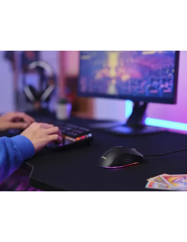 Trust GXT924 YBAR+ ratón Juego Mano derecha USB tipo A Óptico 25600 DPI