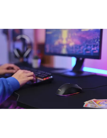 Trust GXT924 YBAR+ ratón Juego Mano derecha USB tipo A Óptico 25600 DPI