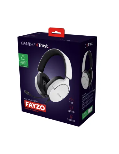 Trust GXT 489W FAYZO Auriculares Alámbrico Diadema Juego Negro, Blanco