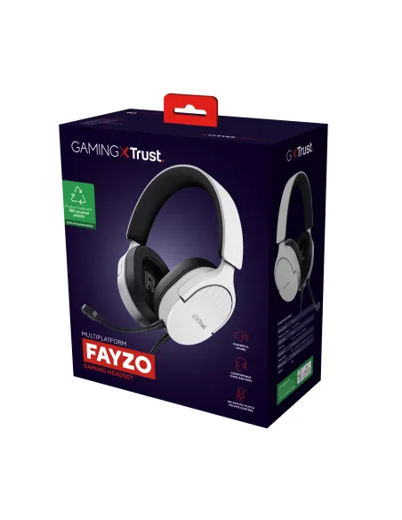 Trust GXT 489W FAYZO Auriculares Alámbrico Diadema Juego Negro, Blanco