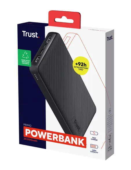 Trust Primo Ión de litio 20000 mAh Negro