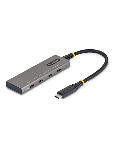 StarTech.com Hub USB-C de 4 Puertos - Ladrón Tipo C de 4 Puertos - PD de Carga de 100W - 10Gbps - 4x Puertos Tipo C - Aluminio