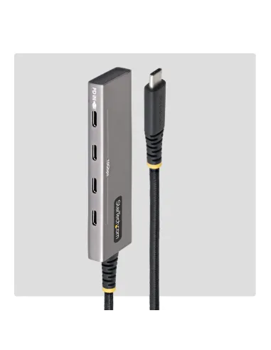 StarTech.com Hub USB-C de 4 Puertos - Ladrón Tipo C de 4 Puertos - PD de Carga de 100W - 10Gbps - 4x Puertos Tipo C - Aluminio