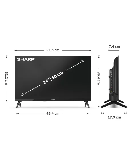 Sharp 24HA1205E Televisor 61 cm (24") HD Negro