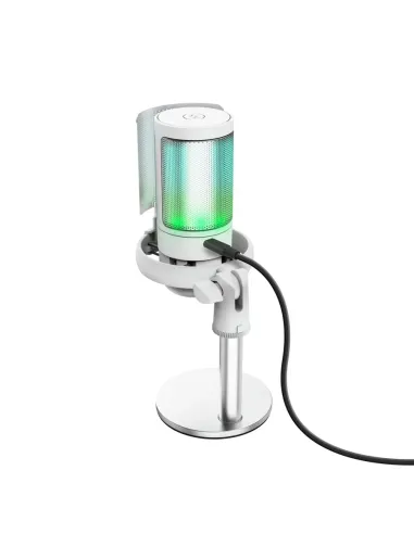Trust GXT 238W Auron Gris, Blanco Micrófono para crear podcasts