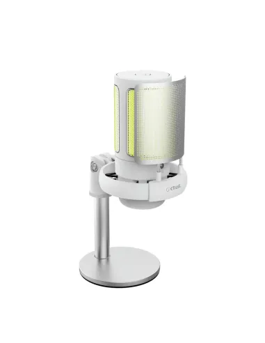 Trust GXT 238W Auron Gris, Blanco Micrófono para crear podcasts