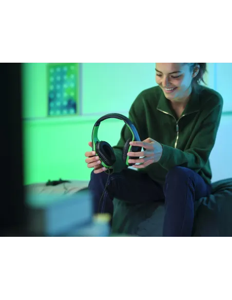 Trust GXT 415X ZIROX Auriculares Alámbrico Diadema Juego Negro, Verde