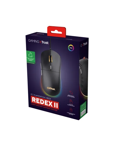 Trust GXT 925 REDEX II ratón Juego Mano derecha USB tipo A Laser 10000 DPI