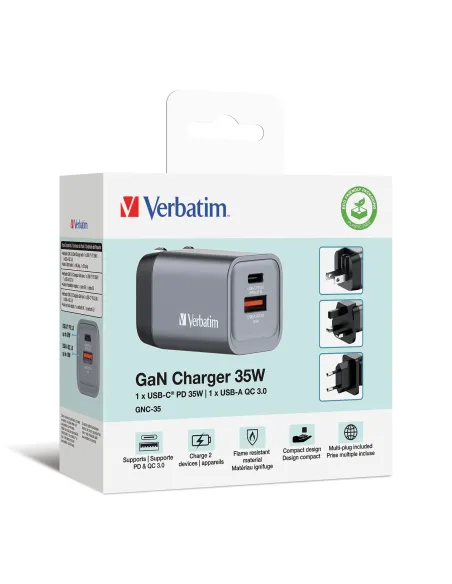 Verbatim GNC-35 Universal Negro, Gris Corriente alterna Carga rápida Interior