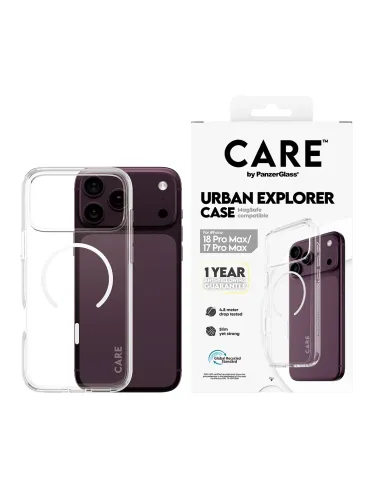 PanzerGlass CARE™ by ® Urban Explorer Case Transparent w. White Magsafe iPhone 18 Pro Max | 17 Pro Max funda para teléfono
