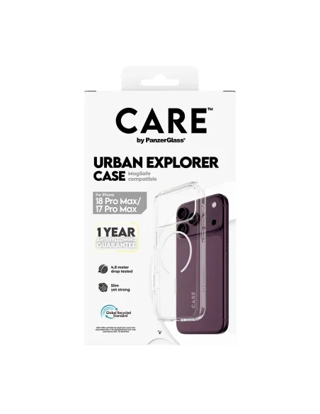PanzerGlass CARE™ by ® Urban Explorer Case Transparent w. White Magsafe iPhone 18 Pro Max | 17 Pro Max funda para teléfono