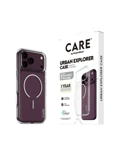 PanzerGlass CARE™ by ® Urban Explorer Case Transparent w. White Magsafe iPhone 18 Pro Max | 17 Pro Max funda para teléfono