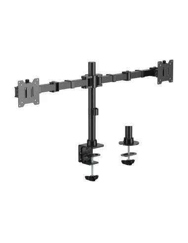 AISENS Soporte de Mesa Eco Giratorio e Inclinable para Monitor TV 20kg (3 Pivotes, 2 Brazos) de 17"-35", Negro