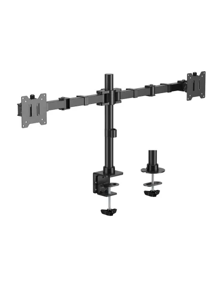 AISENS Soporte de Mesa Eco Giratorio e Inclinable para Monitor TV 20kg (3 Pivotes, 2 Brazos) de 17"-35", Negro